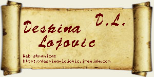 Despina Lojović vizit kartica